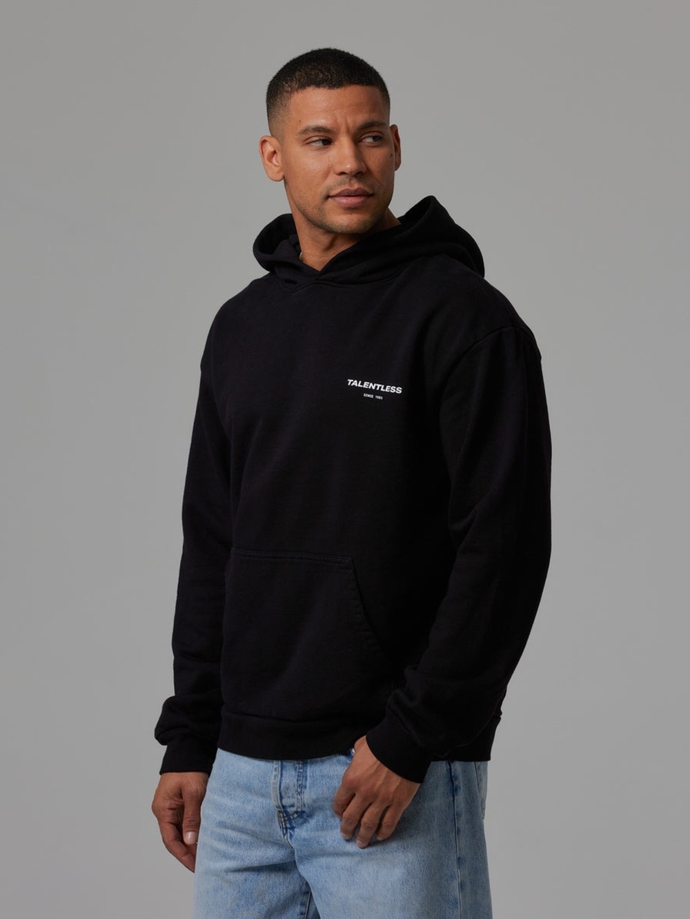 Talentless Mens Hoodie - Cicle Logo in Pitch Black